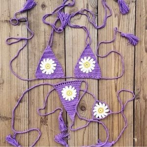 Purple crochet bikini